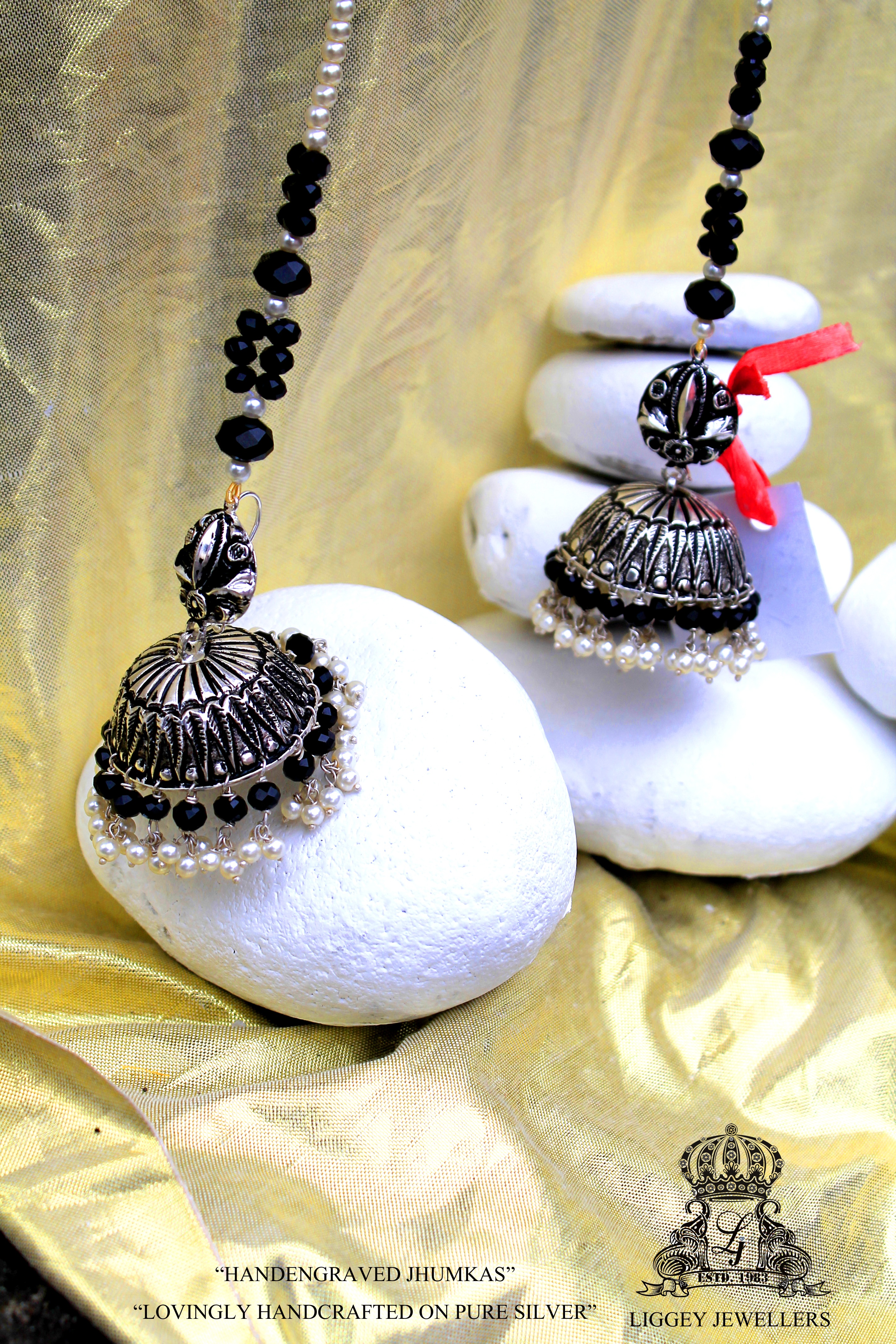 Triple Coral Jhumka