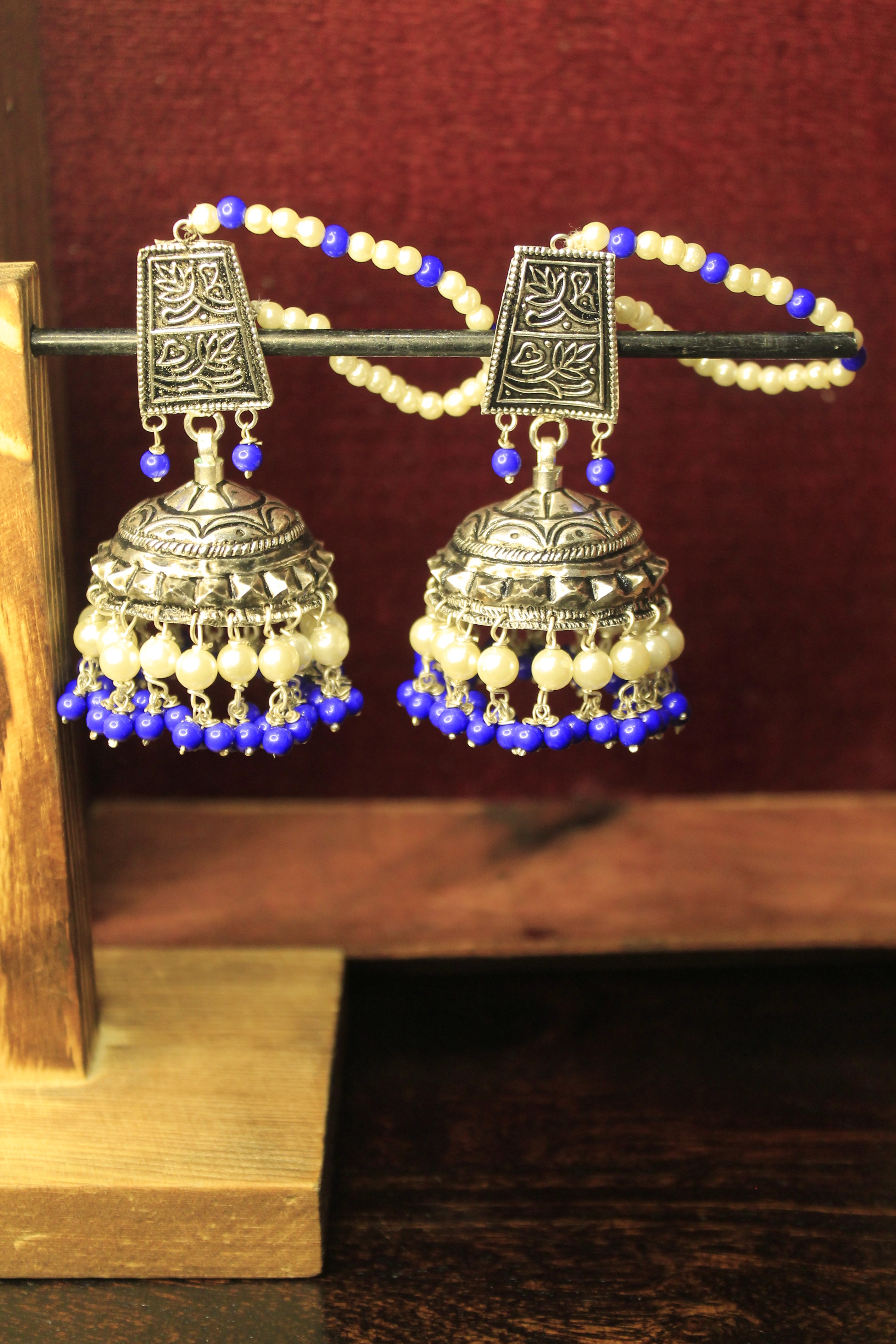 Triple Coral Jhumka