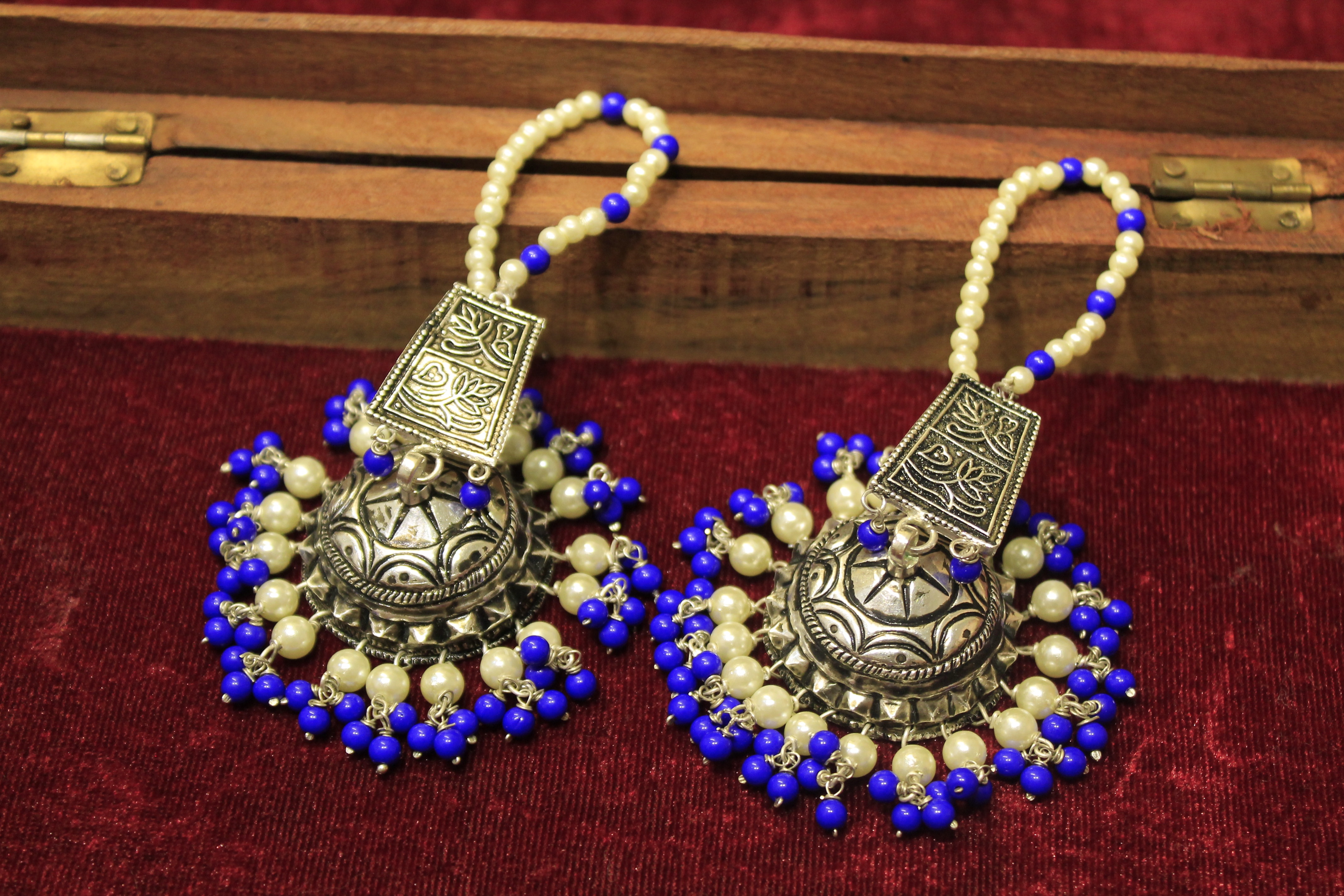 Triple Coral Jhumka