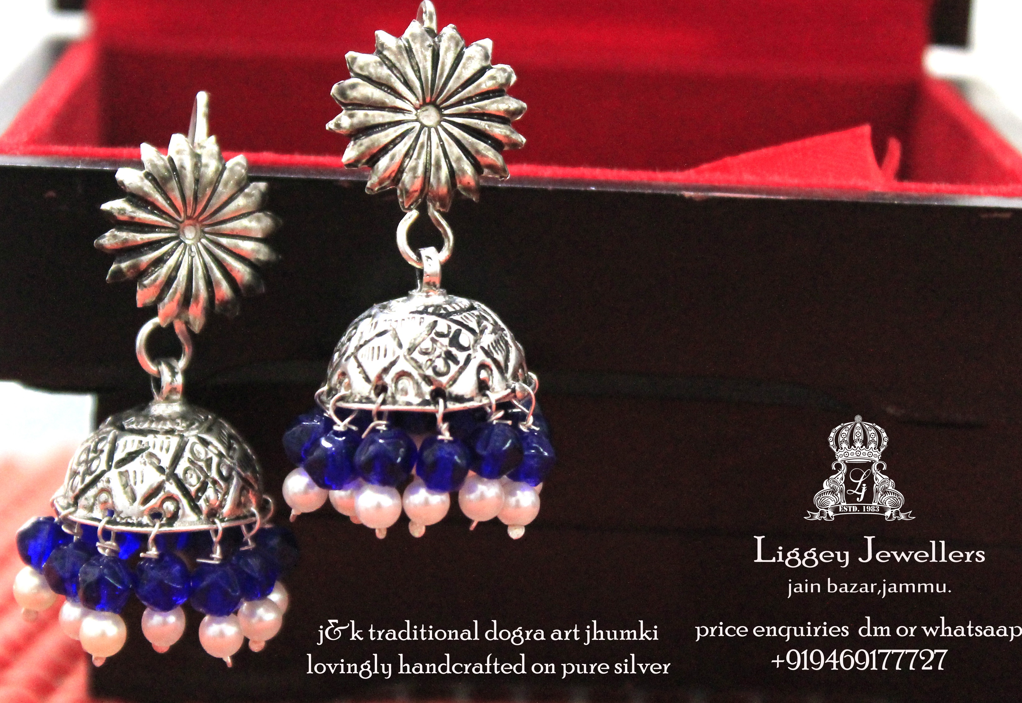 Triple Coral Jhumka