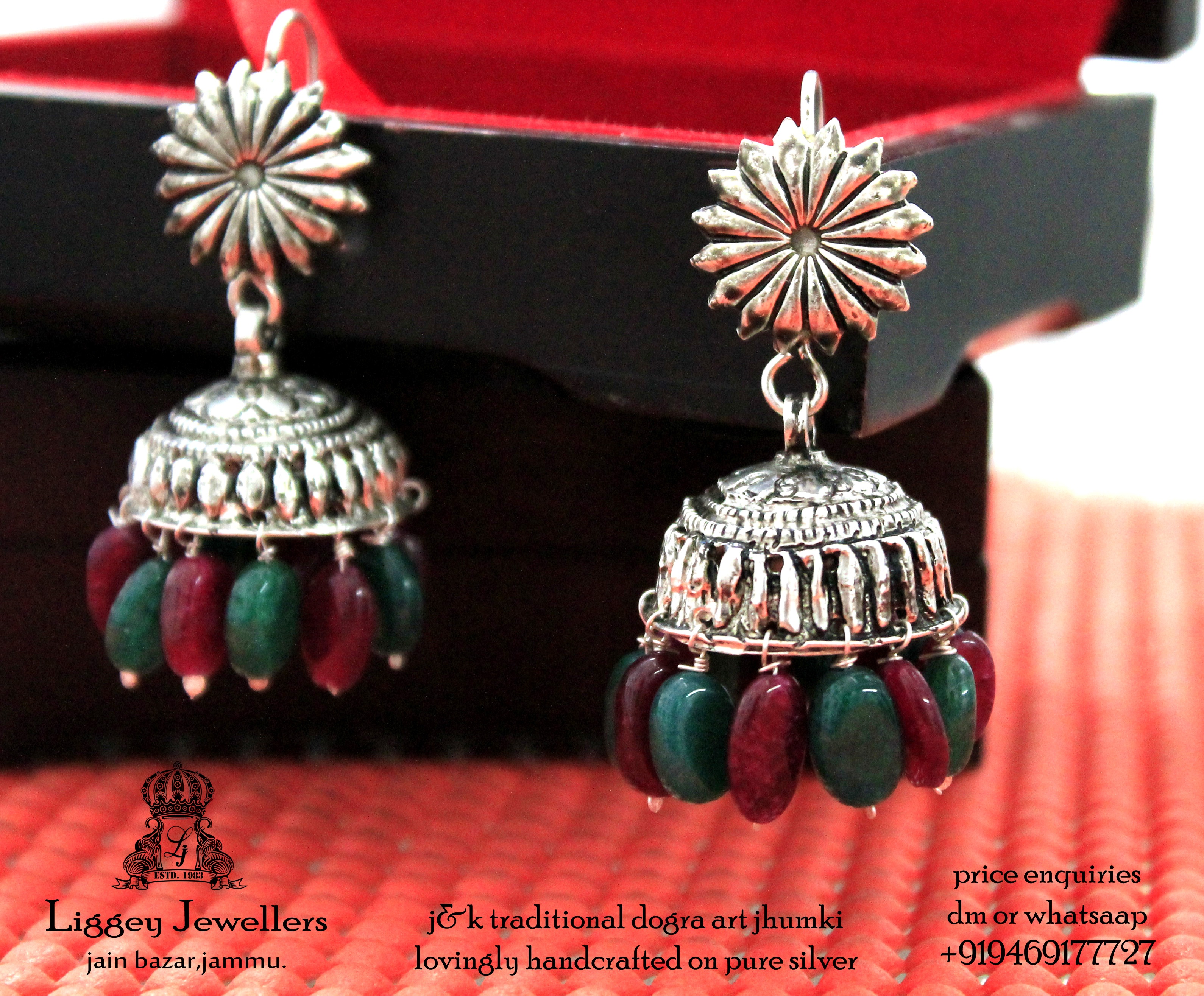 Triple Coral Jhumka