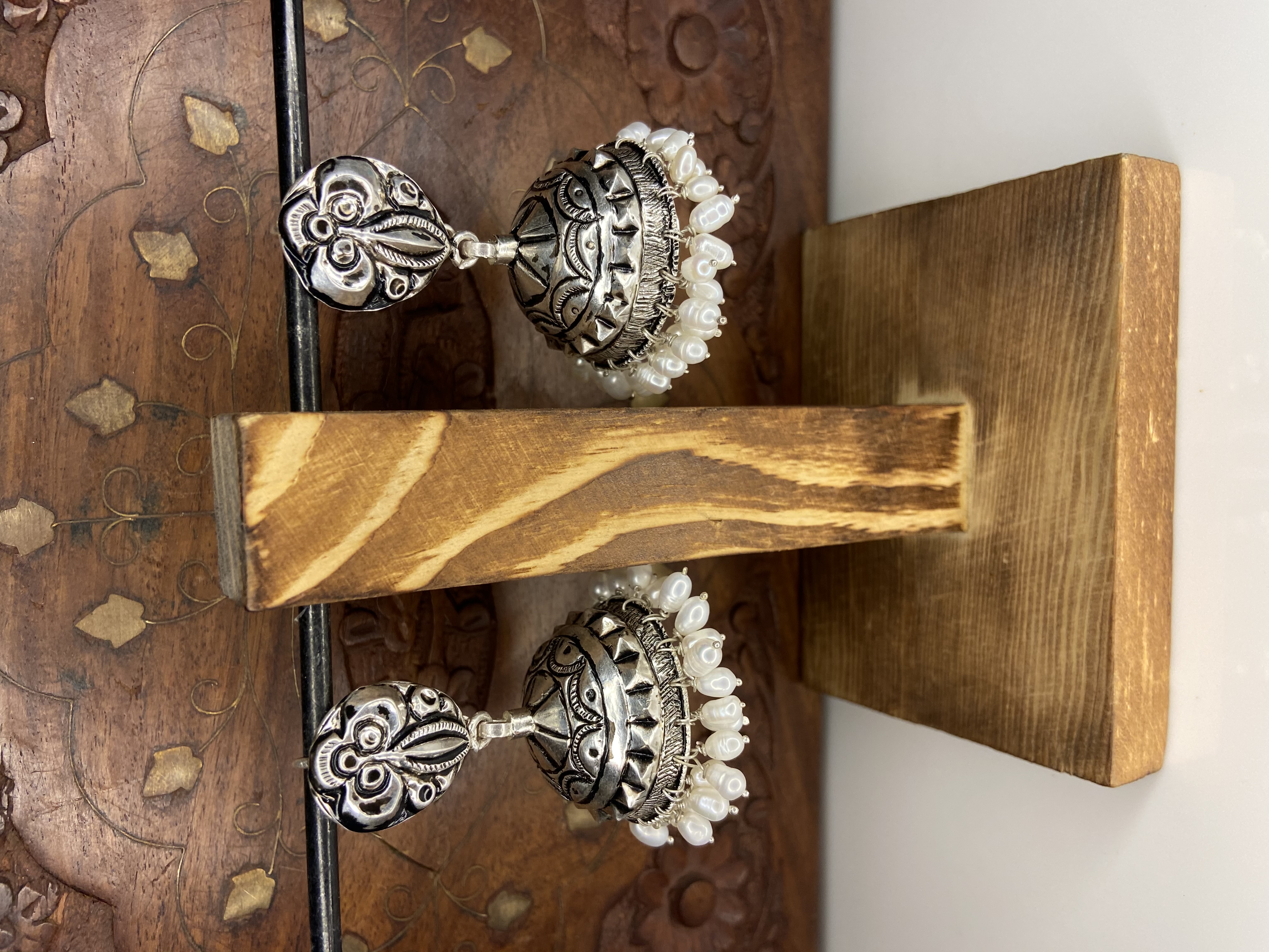 Triple Coral Jhumka