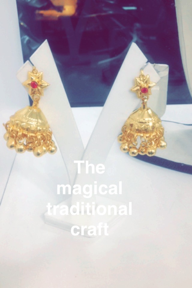 Triple Coral Jhumka